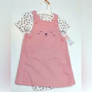 Baby Clothing-New With Tags-2 Piece Pink Overall Dress - Size 12m Carter’s
